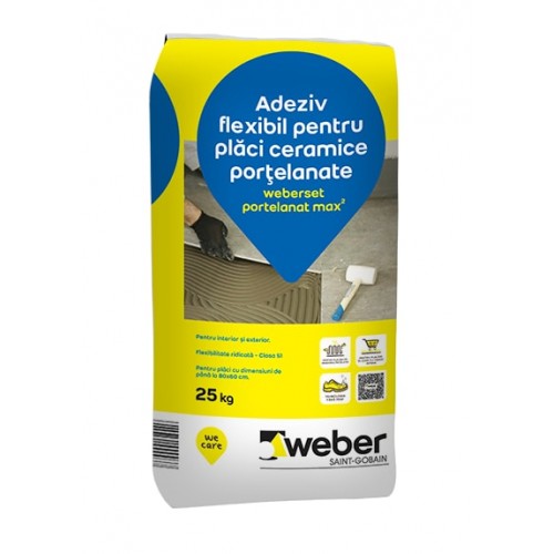 Adeziv flexibil pentru placi ceramice portelanate Weber.set Portelanat Max2 - 25Kg